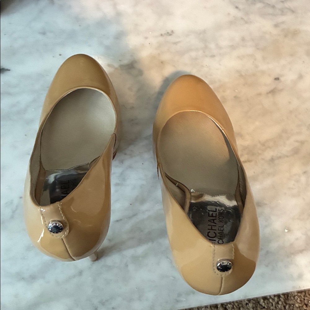 Michael Kors Nude Patent Leather Platform Pumps - Picture 7 of 8